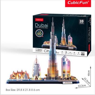 CubicFun - Puzzle 3D Dubai s LED světlem - 182 dílků