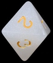 TLAMA games Hrací kostka osmistěnná perleťová Varianta: Bílozlatá d8