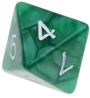 TLAMA games Hrací kostka osmistěnná perleťová Varianta: Zelená d8