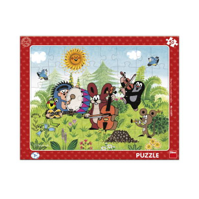 Puzzle deskové 40 dílků Krtek a kapela