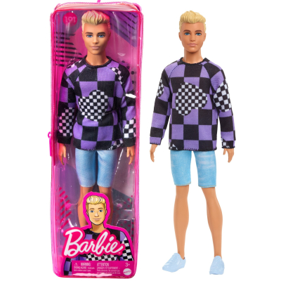 Barbie model Ken - kostkovaná srdce