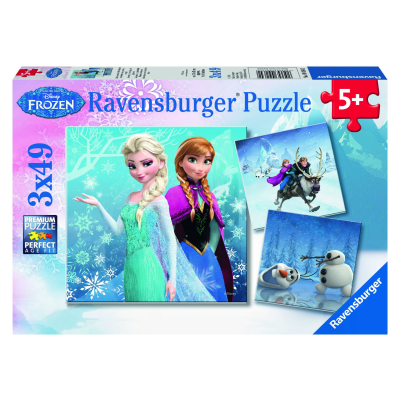 Puzzle Disney Ledové království: dobrodružství na sněhu - 3x