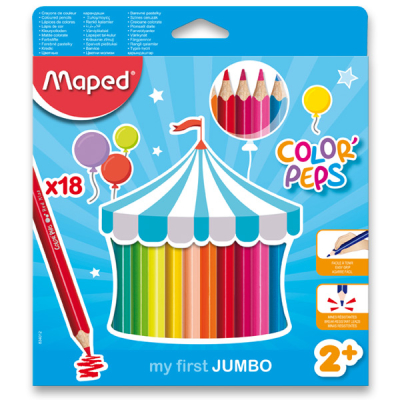 Pastelky trojboké MAPED JUMBO Color Peps 18 ks