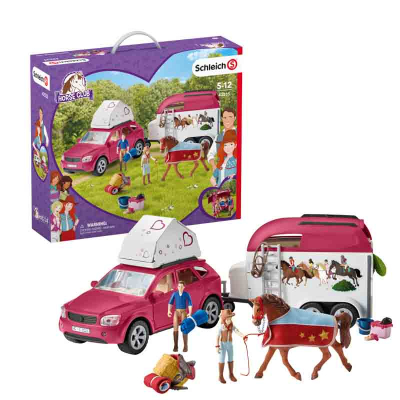 Schleich 42535 Dobrodružné auto s přívěsem a koněm