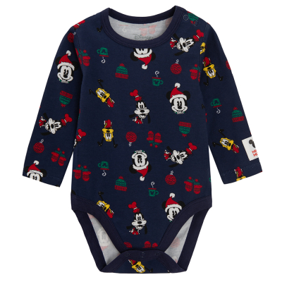 Body s dlouhým rukávem Mickey Mouse- tmavě modré - 62 NAVY BLUE