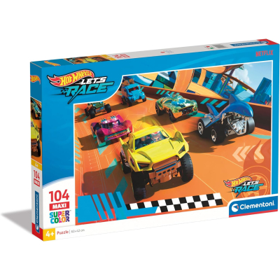 Clementoni - Puzzle 104 maxi Hot Wheels