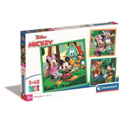 Clementoni - Puzzle 3x48 Square Mickey a přátelé