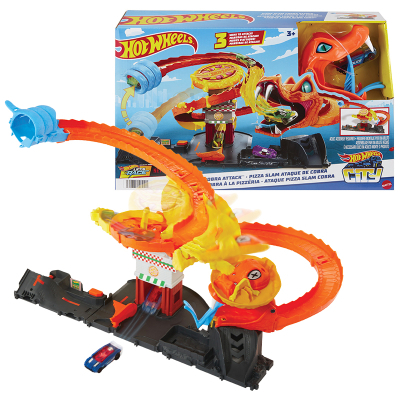 Hot Wheels City hladová kobra útočí na pizzerku