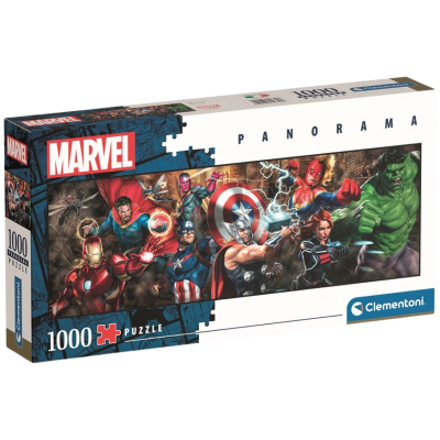 Clementoni - Puzzle 1000 Panorama Marvel Avengers