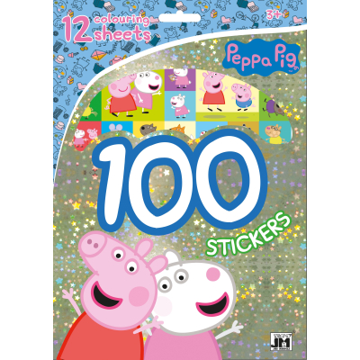 100 samolepek s omalovánkovými listy Prasátko Peppa