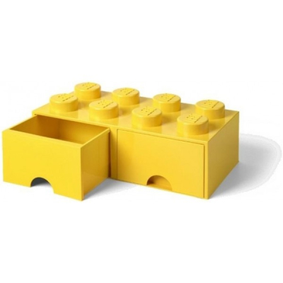 LEGO úložný box 8 s šuplíky - žlutá