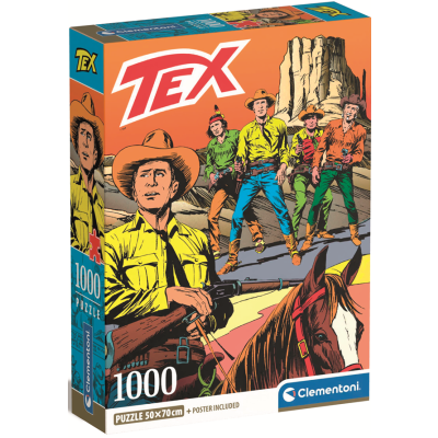 Clementoni - Puzzle 1000 Tex: Na starém západě