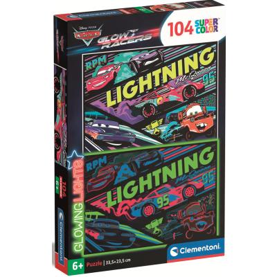 Clementoni - Puzzle 104 Glowing - Cars