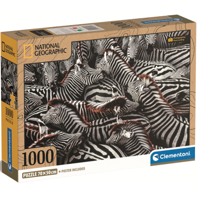 Clementoni - Puzzle NATIONAL GEOGRAPHIC 1000 Zebry v ohradě