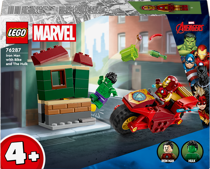 LEGO® Marvel Iron Man s motorkou a Hulk 76287