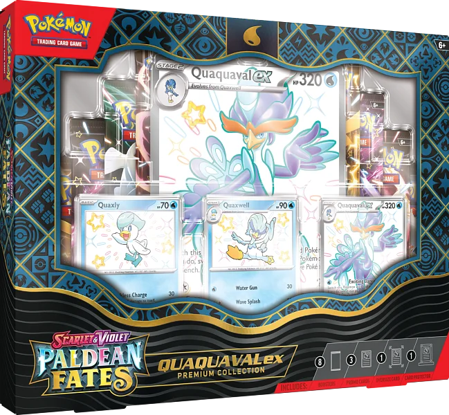 Nintendo Pokémon TCG: SV4.5 Paldean Fates - Premium Collection Varianty: Shiny Quaquaval ex