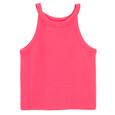 Žebrované tílko- růžové - 140 FLUO PINK