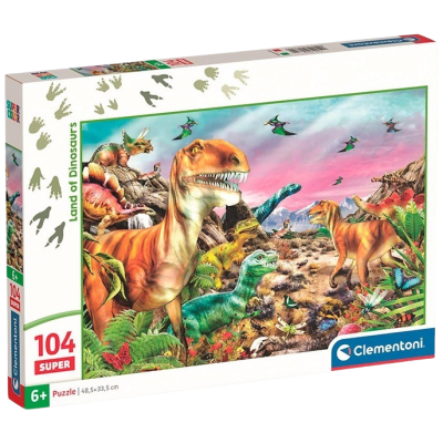 Clementoni - Puzzle 104 Země dinosaurů