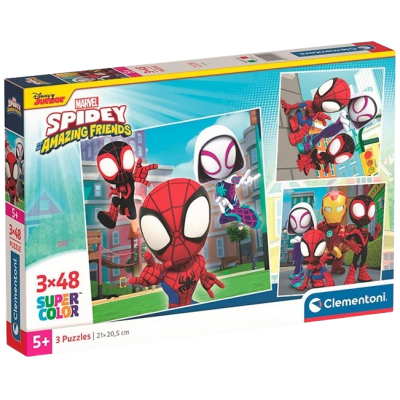 Clementoni - Puzzle 144 Spidey a jeho úžasní přátelé 3x48 dílků