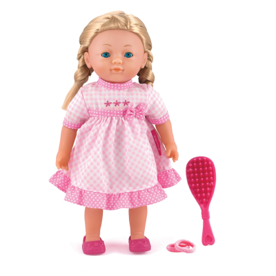 Dolls World Módní panenka Elizabeth blondýnka s copánky a doplňky 36 cm