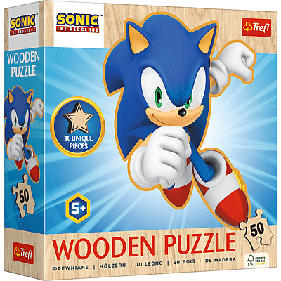 Dřevěné Puzzle 50 dílků Sonic