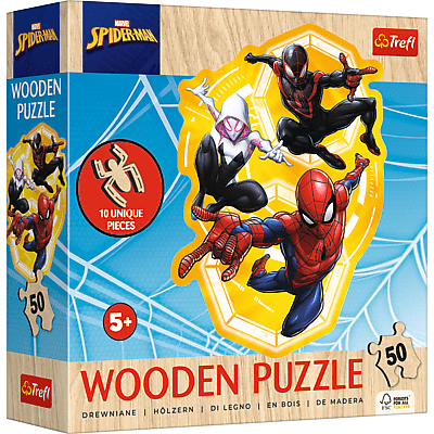 Dřevěné Puzzle 50 dílků Spiderman