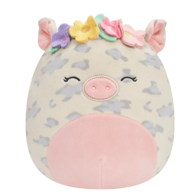 Plyšový mazlíček Squishmallows Strakaté prasátko s čelenkou