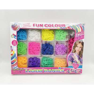 Kreativní sada na výrobu náramků Loom Band 2400 ks