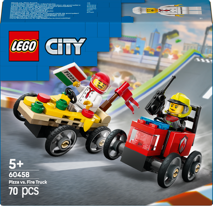 LEGO LEGO® City Závodní balíček: Rozvoz pizzy vs. hasičské auto 60458