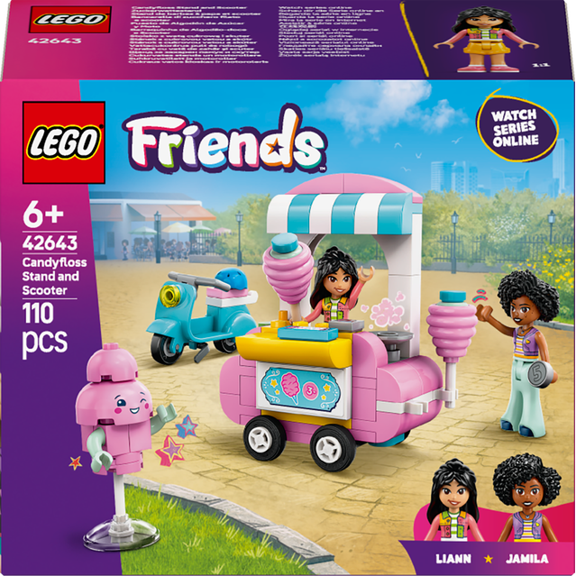 LEGO LEGO® Friends Stánek s cukrovou vatou a skútr 42643