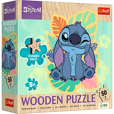 Dřevěné Puzzle 50 dílků Lilo&Stitch