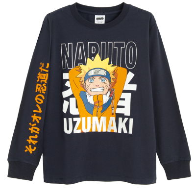 Mikina s potiskem Naruto- černá - 140 ANTHRACITE