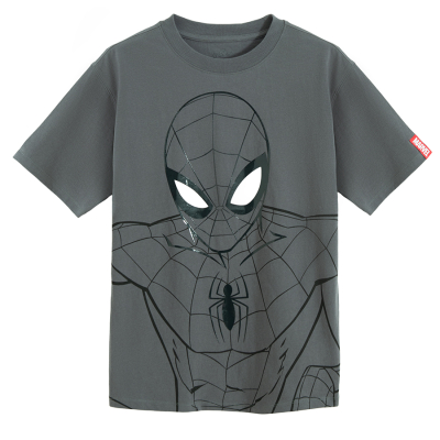 Tričko s krátkým rukávem Spiderman- šedé - 146 ANTHRACITE