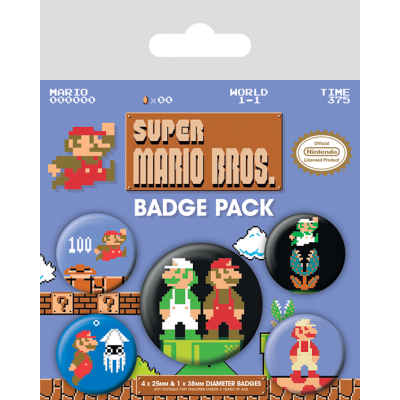 Set odznaků Super Mario Bross